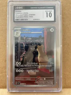 Pokemon Persian 078/064 Shrouded Fable Illustration Rare Holo CGC 10 - Image 1