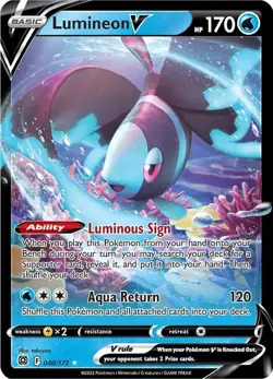 Lumineon V - 040/172 - Brilliant Stars - Pokemon TCG - LP - HOLO - Image 1