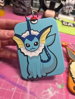 Chinese pokemon cards With Keychain Displays Lot Of 3 Snorlax, Vaporeon, & Flare - Image 4