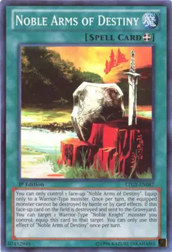 Yu-Gi-Oh Card - LTGY-EN087 - NOBLE ARMS OF DESTINY (super rare holo) - NM/Mint - Image 1