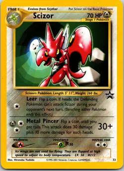 Pokemon TCG Scizor Black Star Promos 33 Regular Promo Card LP - Image 1