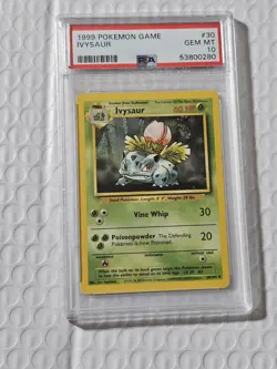 Vtg PSA 10 Pokemon Ivysaur WOTC Pokemon Card 30/102 Base Set GEM MINT - Image 1