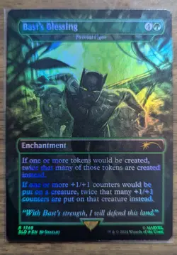 MTG Bast's Blessing - Primal Vigor Rainbow Foil from Secret Lair Drop NM - Image 1