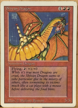 REVISED EDITION Vintage MtG Shivan Dragon Unplayed NM - Image 1