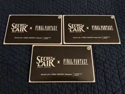 MTG Secret Lair x Final Fantasy Lot: Weapons, Grimoire, Game Over - Rainbow Foil - Image 1