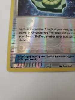 Helix Fossil Omanyte 102/124 NM/M Uncommon Reverse Holo Pokemon Fates Collide - Image 3