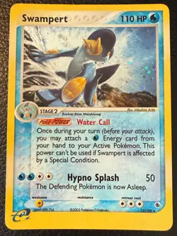 2003 POKEMON TCG SWAMPERT HOLO EX RUBY & SAPPHIRE POKEMON FOIL RARE 13/109 NM - Image 1