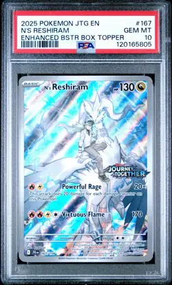 N’s Reshiram Stamped 167/159 PSA 10 Journey Together Pokemon English - Image 1