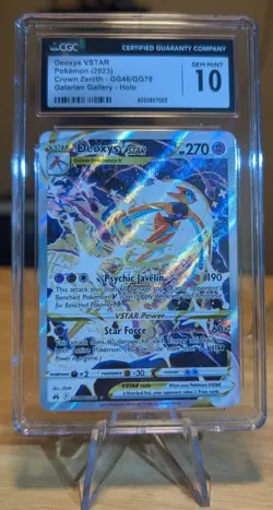 CGC 10 GEM MINT Deoxys VSTAR GG46/GG70 Crown Zenith Galarian Gallery Pokemon - Image 1