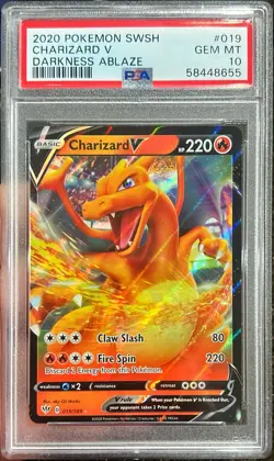 2020 Pokemon SWSH Charizard V 019/189 Darkness Ablaze PSA 10 Gem Mint - Image 1