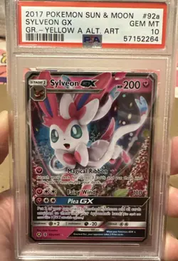 2017 POKEMON SUN & MOON GUARDIANS RISING #92A SYLVEON GX PSA 10 - Image 1
