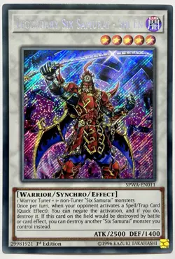 SPWA-EN011 Legendary Six Samurai - Shi En - Secret Rare 1st Ed Near Mint YuGiOh - Image 1