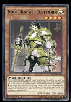 Yu-Gi-Oh! TCG Noble Knight Custennin 1st Edition Rare Regular - Image 1