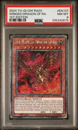 2024 YU-GI-OH! RA03-QUARTER CENTURY BONANZA 1ST ED THE WINGED DRAGON OF RA PSA 8 - Image 1