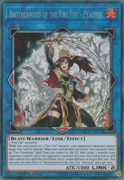 1x (EX) Brotherhood of the Fire Fist - Peacock - FIGA-EN017 - Secret Rare - 1st - Image 1