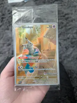 Mimikyu SVP 075 Pokemon Center Stamped Promo Card, Sealed - Image 1