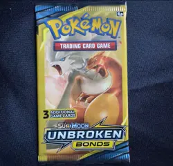 Pokemon Card - Unbroken Bonds - Sun & Moon - 3 Card Booster Pack Random Art - Image 1