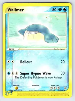 Wailmer 83/100 2003 EX Sandstorm Pokemon Card TCG e-Series Sugimori Common - Lp - Image 1