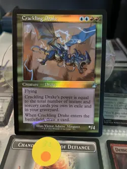 FOIL - MTG Crackling Drake (Retro Frame) 362 - Ravnica Remastered - Image 1