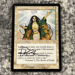 Words Of Worship MTG Onslaught Magic The Gathering Signed Auto Rebecca Guay MP - Image 1