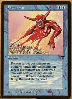 LIMITED EDITION Legends Vintage MtG Boomerang Unplayed NM - Image 1