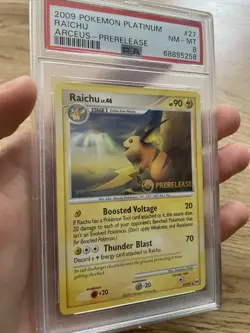 PSA 8 Pokemon Raichu Prerelease 27/99 Stamp Promo Platinum Arceus Set Graded NM - Image 3