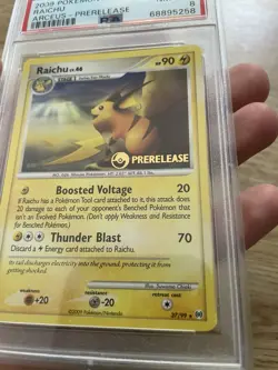 PSA 8 Pokemon Raichu Prerelease 27/99 Stamp Promo Platinum Arceus Set Graded NM - Image 4