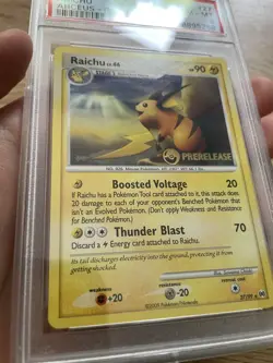 PSA 8 Pokemon Raichu Prerelease 27/99 Stamp Promo Platinum Arceus Set Graded NM - Image 5