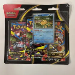 Pokemon TCG Mega Evolution Psyduck 3 Blister Pack - Factory Sealed - Ships Fast - Image 1