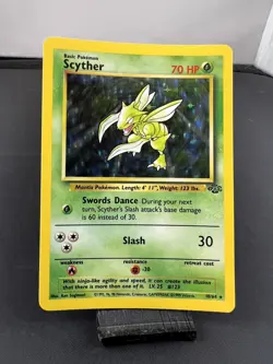 Scyther Holo Rare 10/64 Base Set Jungle Unlimited - English Vintage Pokemon - Image 1