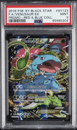 2016 POKEMON XY BLACK STAR PROMO RED & BLUE COLL FULL ART/VENUSAUR EX PSA 9 - Image 1