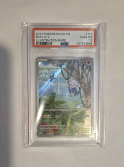 Meditite 153 PSA 10 2024 Pokemon SCR EN Illustration Rare Fast Secure Shipping - Image 1