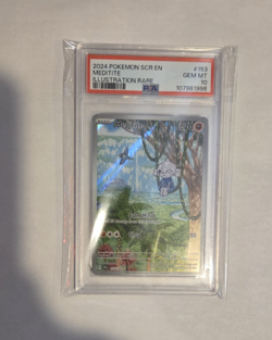 Meditite 153 PSA 10 2024 Pokemon SCR EN Illustration Rare Fast Secure Shipping - Image 3