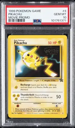 1999 POKEMON GAME MOVIE PROMO #4 PIKACHU PSA 10 - Image 1