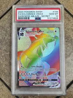 Salamance 2020 Pokemon Darkness Ablaze Secret Rare Full Art FA #194 PSA 10 - Image 1