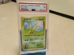 1998 Pokemon Japanese Vending Series III Scyther #123 PSA 7 - Image 1
