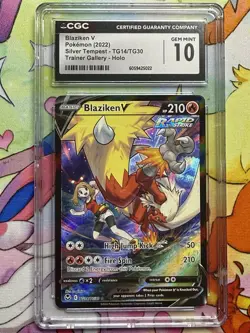 Pokemon Blaziken V Trainer Gallery Silver Tempest TG14/TG30, CGC Gem Mint 10!!! - Image 1