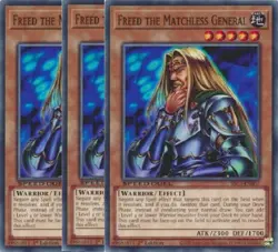 Yugioh - Freed the Matchless General x 3 1st Edition NM - Free Holographic Card - Image 1