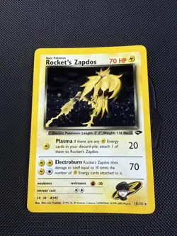 Rockets Zapdos 2000 Gym Challenge Holo Card 15/132 - Image 1