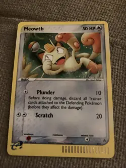 Pokemon TCG Meowth Black Star Promos Holo Card 13 Light Play Near Mint - Image 1