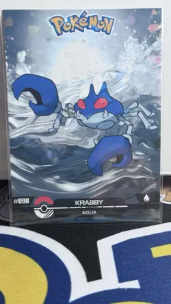 2025 Pokemon Crystal Card Collection Black Dark Edition #098 Krabby Holo - Image 1