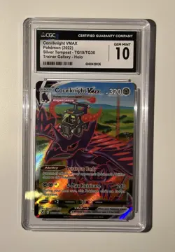 CGC GEM MINT 10 Pokemon Corviknight VMAX TG19 Silver Tempest Ultra Rare Holo - Image 1