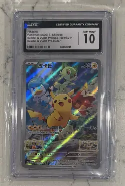 2022 Pokemon Scarlet & Violet Promos (SV-P) Chinese Pikachu CGC 10 - Image 1
