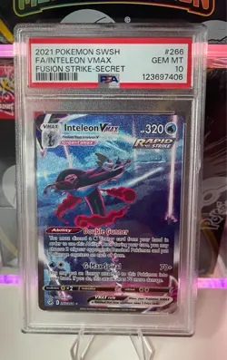2021 Pokemon Inteleon VMAX Alt Art Fusion Strike 266/264 PSA 10 GEM MINT - Image 1