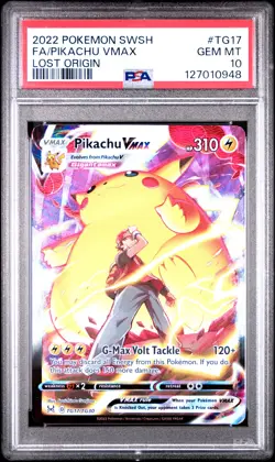 PSA 10 Pikachu Vmax #TG17 2022 Pokemon Sword & Shield Lost Origin 127010948 - Image 1