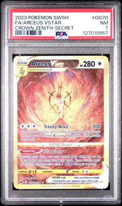 PSA 7 Arceus Vstar #GG70 2023 Pokemon Sword And Shield Crown Zenith 127010957 - Image 1