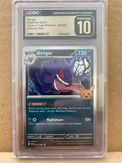 Pokemon Gengar 057/091 2024 Trick or Trade Cosmos Holo CGC Pristine’s 10 - Image 1