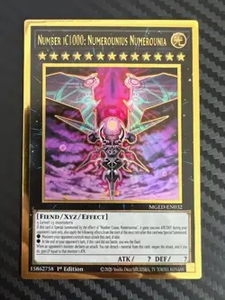 Yugioh Number iC1000: Numerounius Numerounia MGED-EN032 Gold Rare 1st Ed NM - Image 1