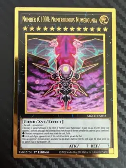 Yugioh Number iC1000: Numerounius Numerounia MGED-EN032 Gold Rare 1st Ed VLP - Image 1