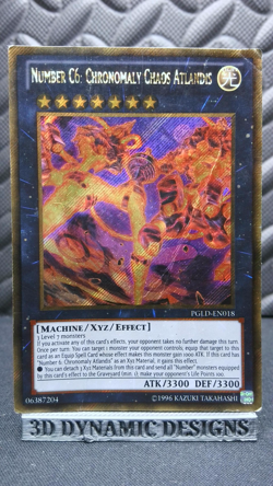 | Yugioh Number C6: Chronomaly Chaos Atlandis PGLD-EN018 1st Secret DMG 🔥 | - Image 1